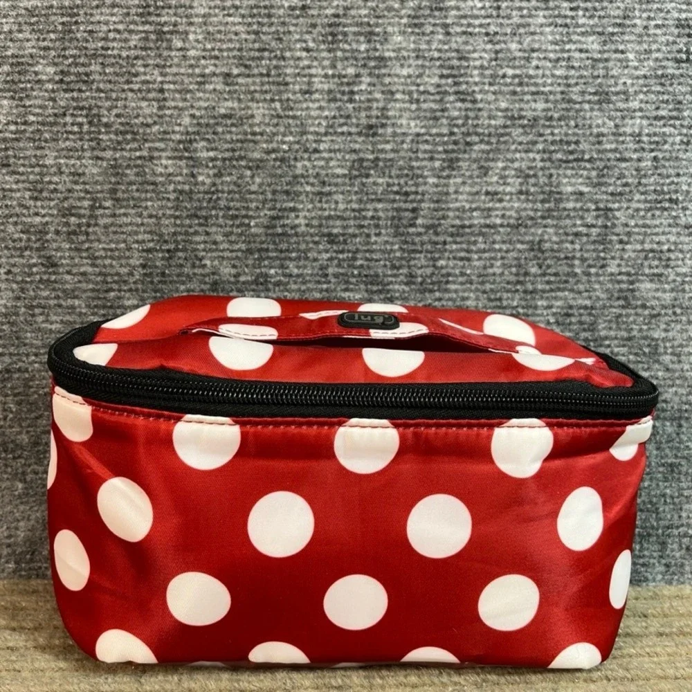 Lug Red White Polka Dot Cosmetic Bag Travel Toiletry Makeup Organizer Pouch